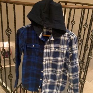 Abercrombie  and kids hooded flannel button down